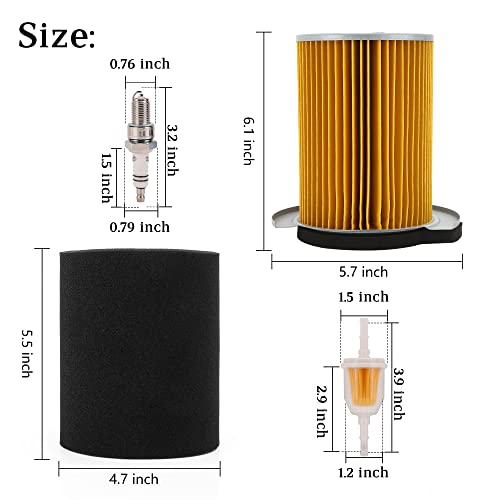 10L0L Tune Up Kit for Yamaha G1 G14 Gas Golf Cart, Replace J10-14417-00 JF7-14450-01, Air Filter Pre-Filter with Spark Plug Fuel Filter - Image 5