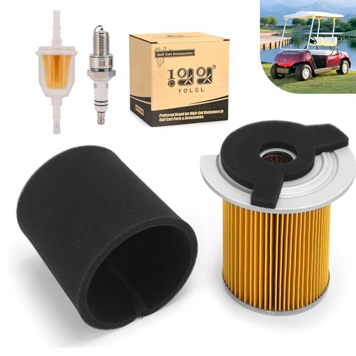 10L0L Tune Up Kit for Yamaha G1 G14 Gas Golf Cart, Replace J10-14417-00 JF7-14450-01, Air Filter Pre-Filter with Spark Plug Fuel Filter - Image 1