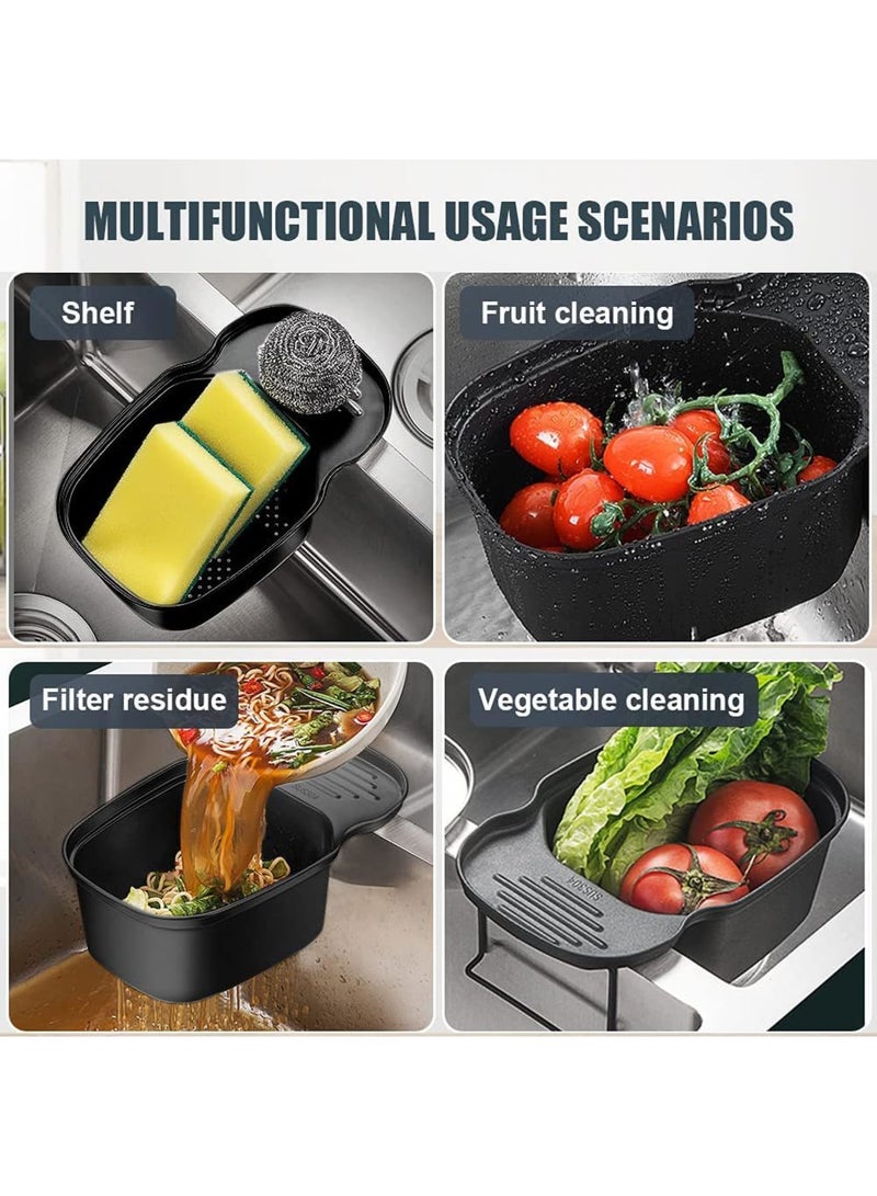 Cobest Sink Strainer Colander Drain Basket, Multifunction Saddle Leftover, Basket Space, for Kitchen Waste, Vegetable, Fruits, Black - Image 3