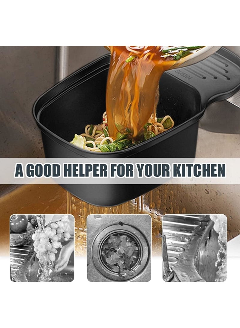 Cobest Sink Strainer Colander Drain Basket, Multifunction Saddle Leftover, Basket Space, for Kitchen Waste, Vegetable, Fruits, Black - Image 5