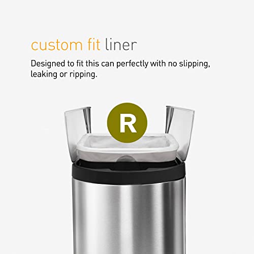 simplehuman Code R 60 Count, Dispenser Pack Custom Fit Liners, Drawstring Trash Bags, 10 Liter / 2.6 Gallon, White - Image 4