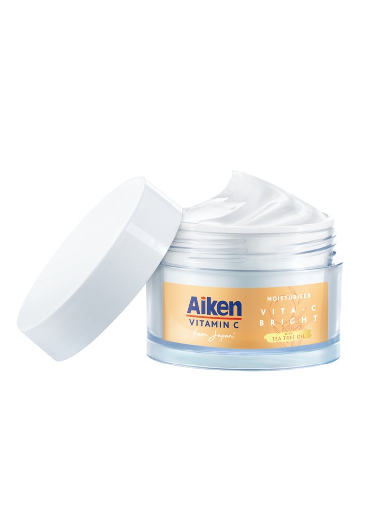 Aikenn Aiken Vita-C Brightening Moisturiser 40g – Vitamin C Boost for Radiant, Hydrated Skin with 72-Hour Moisture Lock, Non-Sticky & Fast Absorbing - Image 1