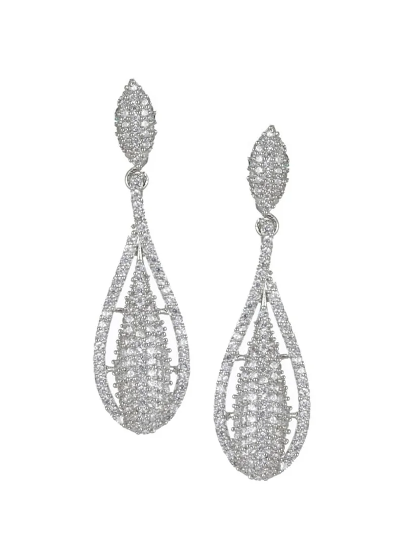 Priyaasi Toned Contemporary American Diamond Drop Earrings