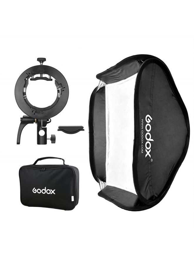 Godox 31x31inch 80x80cm Foldable Softbox Diffuser with Godox S2 S-Type Bracket Bowens Mount Speedlite Bracket for Godox V1,AD200Pro, AD400Pro,TT350,V860II Series - Image 1