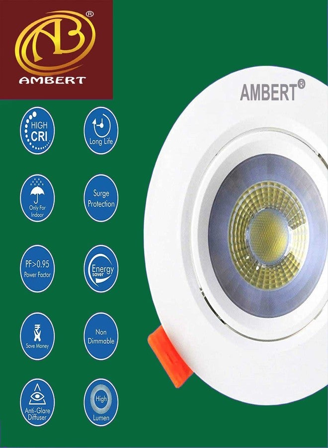 ambert مصباح سقف LED دائري من أمبرت بقوة 3 وات، مزود بصندوق توصيل عميق، لون أخضر، عبوة من وحدة واحدة، مناسب للمنزل والمطبخ - Image 3