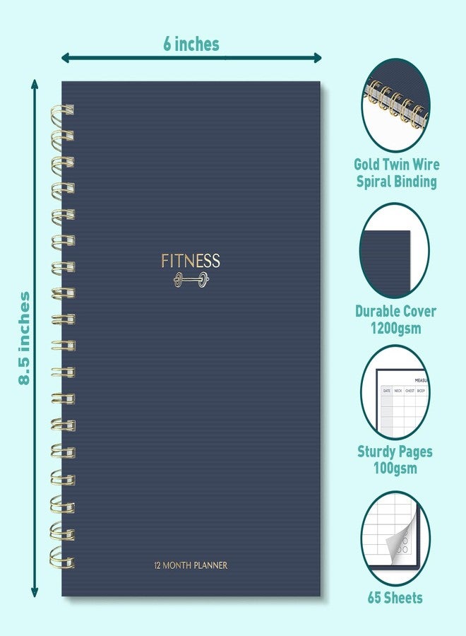 Sweetzer & Orange Fitness Planner Notebook - 6" x 8.5" Workout Log Book & Fitness Journal - 129 Pages with Measurement Tracker, Weight Tracker, Workout Planner, Food Log, 30 Day Challenge & Notes - Gold Spiral - Image 2