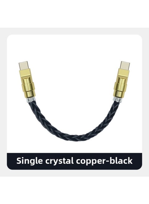 Pure Copper Hardware Ultra-soft Single Crystal Copper Data Cable For Iphone16 Mobile Phone Mate70 Fast Charging Treasure Short Line-Color:0.5m Usb To For Apple/12w-Model:Single Crystal Copper Black [gold Copper Shell]