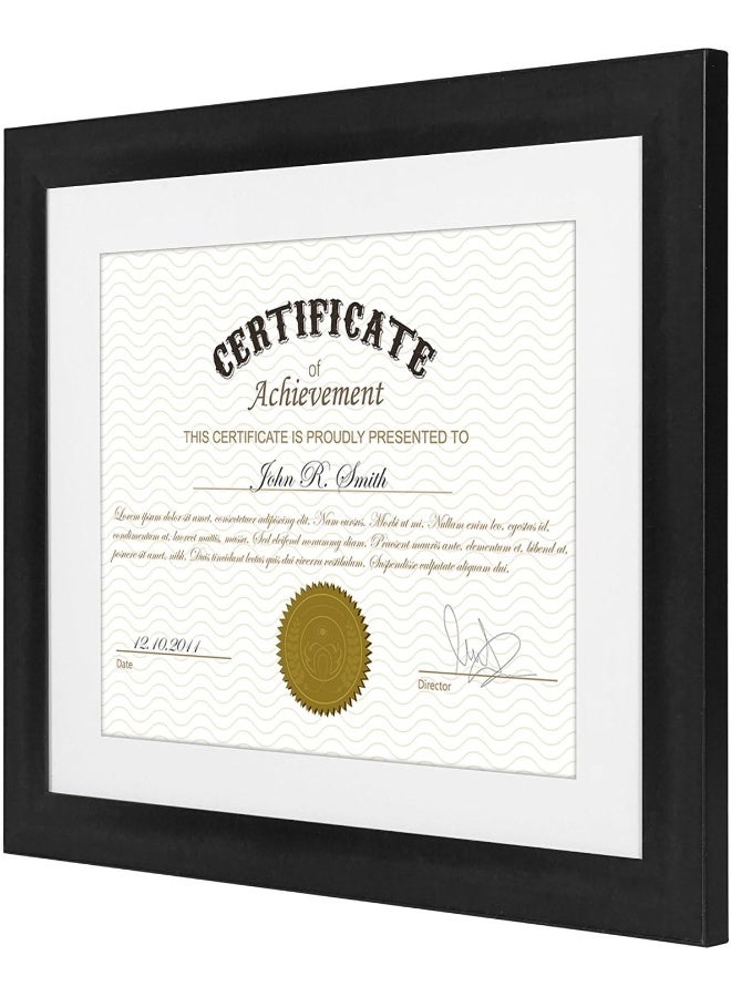 Americanflat 11x14 Diploma Frame with ShatterResistant Glass Set of 2 Use as 85x11 Frame with Mat or Display 11x14 Documents Without Mat Legacy Collection Certificate Frames for Wall Black - Image 3