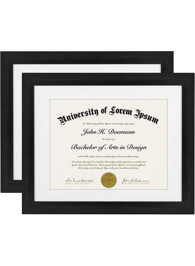 Americanflat 11x14 Diploma Frame with ShatterResistant Glass Set of 2 Use as 85x11 Frame with Mat or Display 11x14 Documents Without Mat Legacy Collection Certificate Frames for Wall Black - Image 5