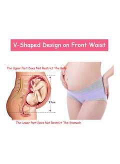 SYOSI 6 Pack Women Under The Bump Maternity Knickers Bikini Cotton Pregnancy Underwear Postpartum Underwear V Shape Low Wasit Pants Breathable Strench Underpants XL  - Image 2