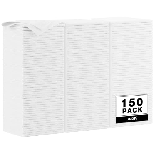 AIDEA Microfiber Cleaning Cloth White 150PK Microfiber Towels for Cars Premium Car Cloth Dusting Cloths Lint Free Cleaning Rags for SUVs House Kitchen Window Workshops1212 - Image 1