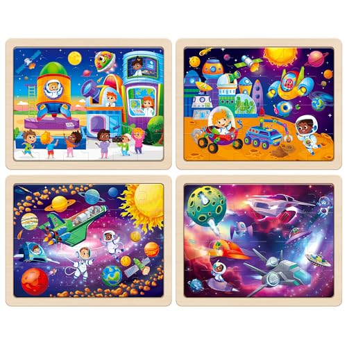 SYNARRY Large Space Planets Solar System Wooden Puzzles for Kids Gift Box122 94 in Puzzles for Toddlers 35 Puzzles for Kids Ages 46 Wood Toys Gifts for 3 4 5 Year Old Boy Girl - Image 5