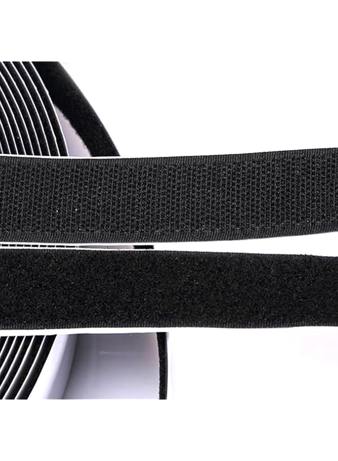 PROMASS promass Self Adhesive Tape 0.8"Self Adhesive Black Hook and Loop 5 Yards Sticky Back Tape Reusable Fabric Fastener, 16.4 Feet  - Image 1