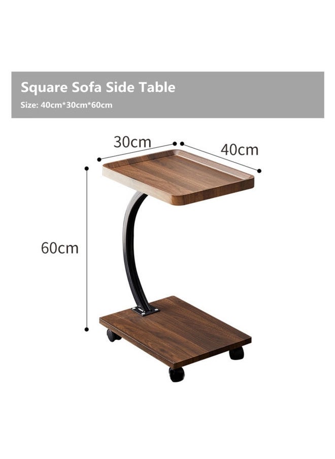 HXDream - Coffee Table,Sofa Side Table,Double Layer C Shaped Square side table on wheels,coffee table for living room sofa,Suitable for study, living room, bedroom - Image 1