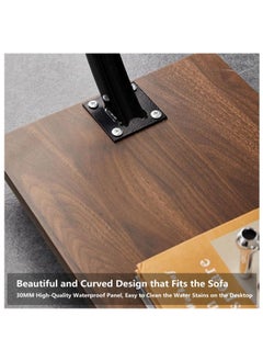 HXDream Coffee Table,Sofa Side Table,Double Layer C Shaped Square side table on wheels,coffee table for living room sofa,Suitable for study, living room, bedroom  - Image 3