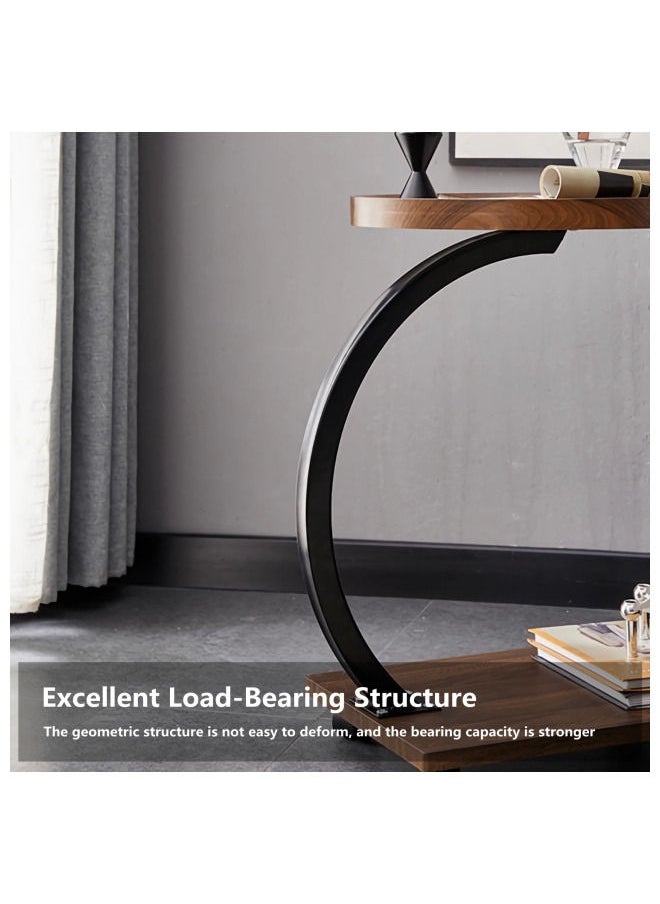 HXDream - Coffee Table,Sofa Side Table,Double Layer C Shaped Square side table on wheels,coffee table for living room sofa,Suitable for study, living room, bedroom - Image 1