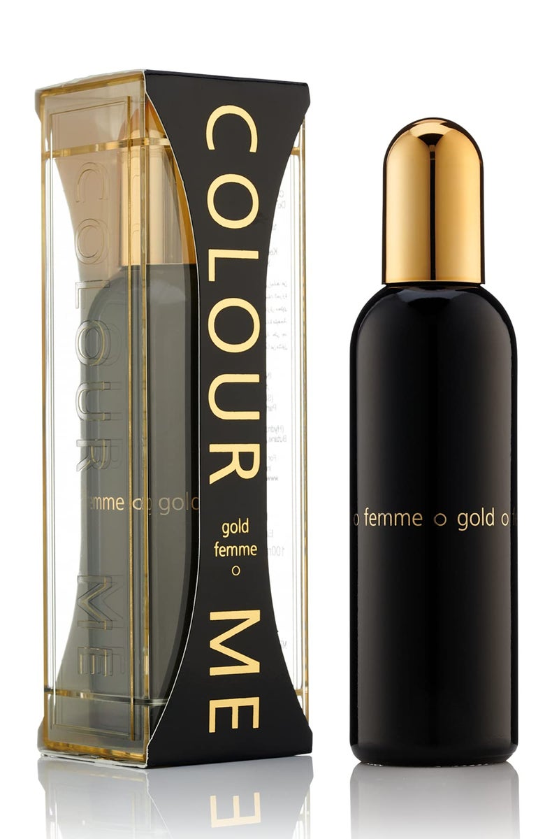 COLOUR ME Milton-Lloyd Gold Femme - Eau de Parfum - Jasmine, Rose Perfume for Women - Oriental Fruity - Long Lasting Perfume for Women - 3.4 oz - Image 1