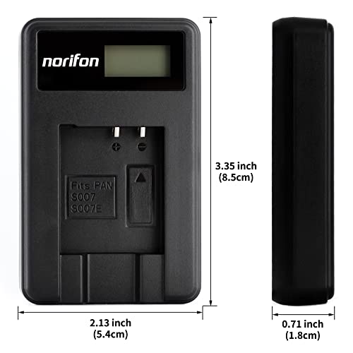 Norifon CGA-S007 LCD USB Charger for Panasonic DMC-TZ11, DMC-TZ15, DMC-TZ4, DMC-TZ5, Lumix DMC-TZ1, DMC-TZ2, DMC-TZ3, DMC-TZ4K, DMC-TZ4S, DMC-TZ50 Camera and More - Image 4