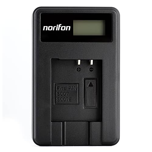 Norifon CGA-S007 LCD USB Charger for Panasonic DMC-TZ11, DMC-TZ15, DMC-TZ4, DMC-TZ5, Lumix DMC-TZ1, DMC-TZ2, DMC-TZ3, DMC-TZ4K, DMC-TZ4S, DMC-TZ50 Camera and More - Image 1