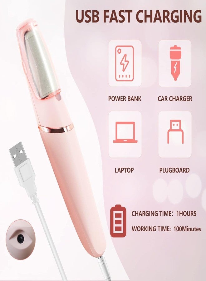 gurelax Electric Foot Callus Remover Kit,Rechargeable Callous Filer Removers 2 Grinding Heads Foot Scrubber File, Professional Pedicure Tools Kit Feet Care For Dead, Cracked Dry Skin - Image 4