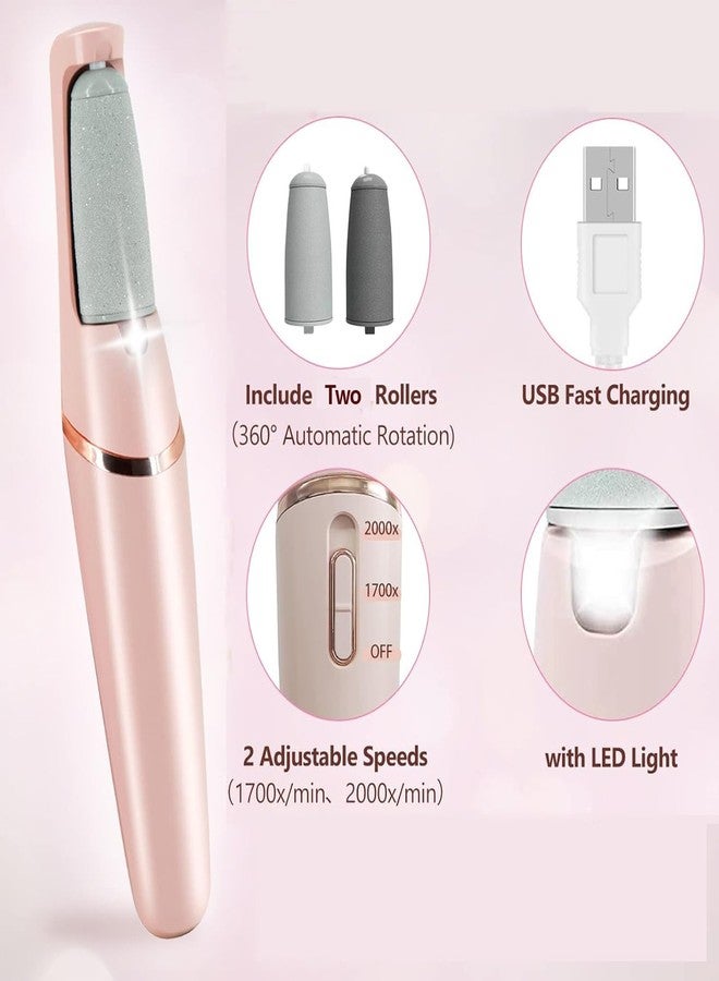 gurelax Electric Foot Callus Remover Kit,Rechargeable Callous Filer Removers 2 Grinding Heads Foot Scrubber File, Professional Pedicure Tools Kit Feet Care For Dead, Cracked Dry Skin - Image 3