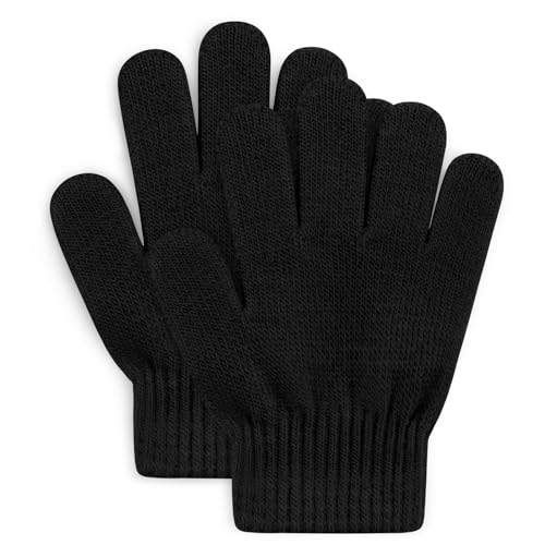 Sarfel Kids Black Gloves for Kids Winter Gloves Boys Gloves Toddler Gloves Toddler Mittens for Kids Baby Gloves Knitted Gloves - Image 1