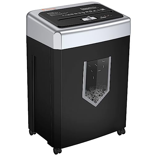 Bonsaii 15-Sheet Office Paper Shredder, 40 Mins Heavy Duty Shredder for Home Office, Crosscut Shreder with Anti-Jam System & P-4 High Security Supports CD/Credit Cards/Staple,5 Gal Pullout Bin C169-B - Image 1