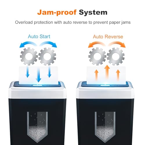Bonsaii 15-Sheet Office Paper Shredder, 40 Mins Heavy Duty Shredder for Home Office, Crosscut Shreder with Anti-Jam System & P-4 High Security Supports CD/Credit Cards/Staple,5 Gal Pullout Bin C169-B - Image 4