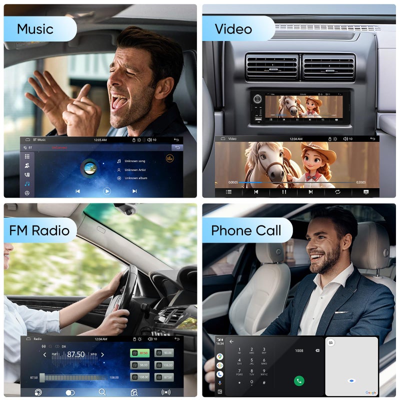 AINAVI 6.36-Inch Single Din Touchscreen Car Stereo - Linux System Single Din Wired/Wireless Carplay Android Auto,1080P HD GPS Navigation Handsfree Calling, SWC/FM/AM/BT - Image 4