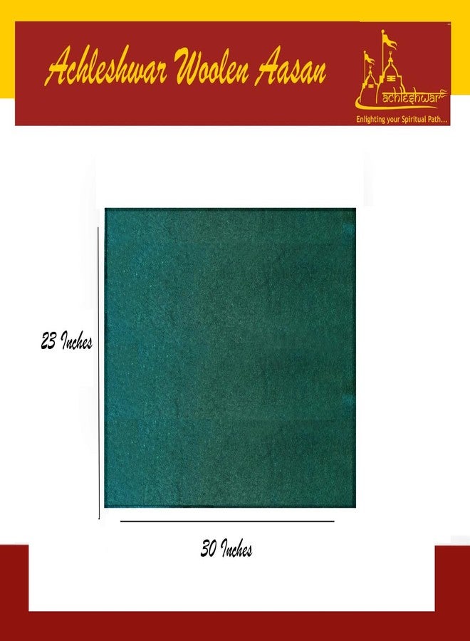 Achleshwar Woolen Aasan Green 23x30 Inch|Premium Handcrafted Mat for Meditation & Prayer|Soft Comfortable Puja Sitting Aasan|Green|23x30 Inch - Image 2
