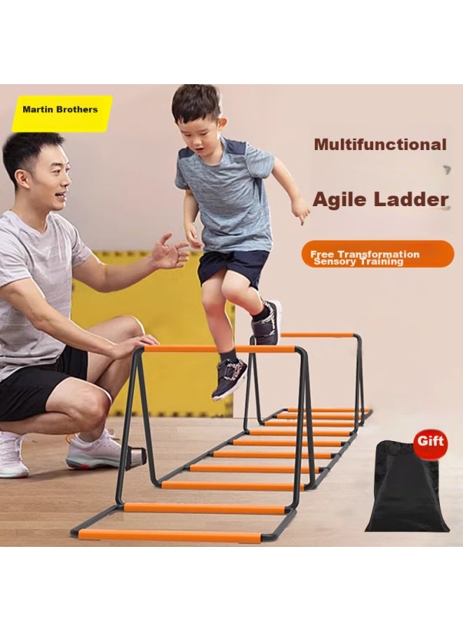 Martin Brother Multi-functional Butterfly Agility Ladder, Folding Jumping Ring, Grid Hurdle Frame, Children's Physical Training Equipment, Soft Rope Ladder - Image 1