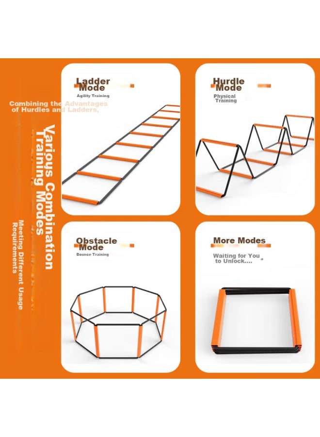 Martin Brother Multi-functional Butterfly Agility Ladder, Folding Jumping Ring, Grid Hurdle Frame, Children's Physical Training Equipment, Soft Rope Ladder - Image 2