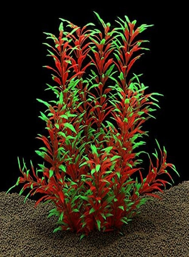 Norgail Large Aquarium Plastic Plant Artificial Fish Tank Plants Decoration Ornament for All Fish 12.6 inch, Made of Soft Safe Plastic Black red 1Pcs - Image 3
