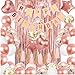 Amandir Rose Gold Birthday Party Decorations Kit Confetti Foil Rose Gold Balloons Happy Birthday Banner Tassels Metallic Fringe Curtains Valentines day 30th 40th 50th 60th Party Supplies for Women - Image 3