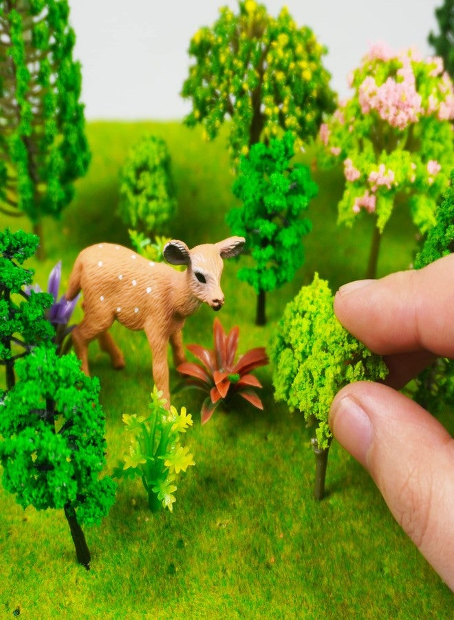 SKYCOOOOL 40 PCS Woodland Animals Figures Model Trees, 5 Pcs Animal Toy Figurines and 35 Pcs Mixed Plastic Trees Forest for Woodland Cake Toppers Decorations Birthday Party Supplies - Image 4