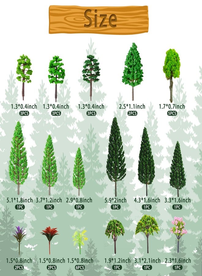 SKYCOOOOL 40 PCS Woodland Animals Figures Model Trees, 5 Pcs Animal Toy Figurines and 35 Pcs Mixed Plastic Trees Forest for Woodland Cake Toppers Decorations Birthday Party Supplies - Image 2