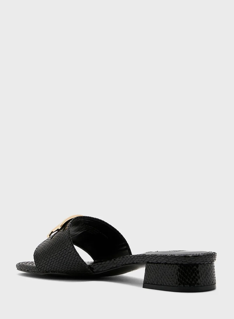Dune LONDON Notice Low Block Encrusted Sandals