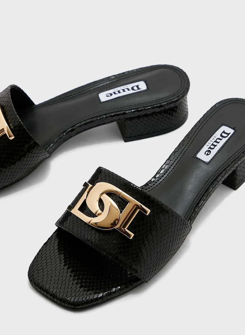 Dune LONDON Notice Low Block Encrusted Sandals