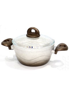 ARTLOOK Aluminum pot with beige granite pattern, 20 cm 
