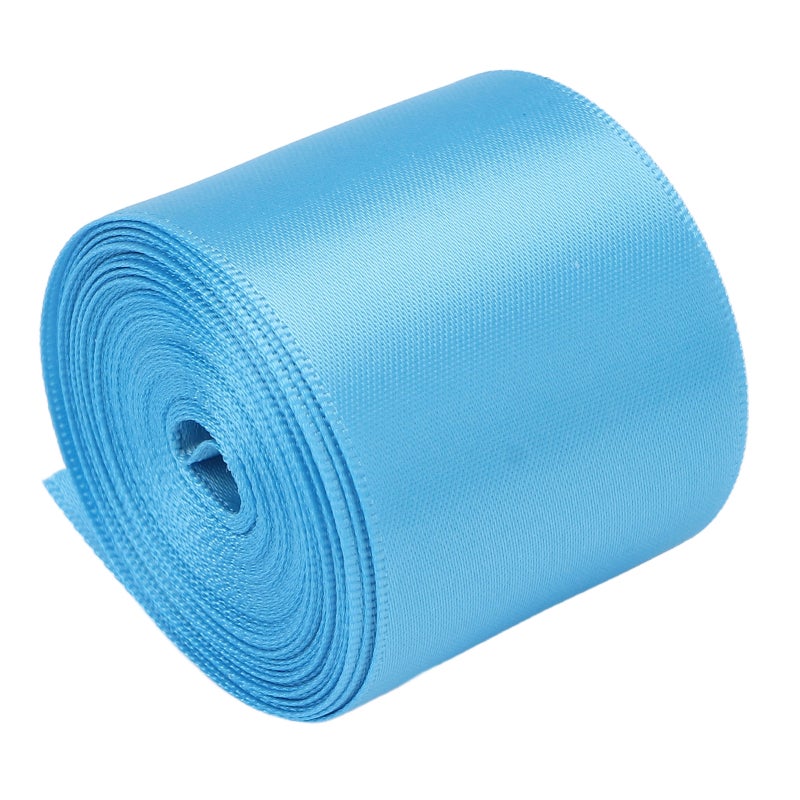 Double Face Satin Ribbon Roll 50 Yards Blue High Density Polyester - Bright Fade-Proof Waterproof Reusable Double Sided Ribbon for Diy Crafts Gift Packaging Hair Ornaments - Image 5