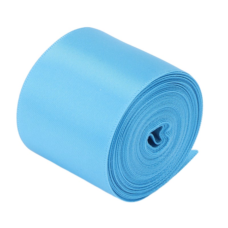 Double Face Satin Ribbon Roll 50 Yards Blue High Density Polyester - Bright Fade-Proof Waterproof Reusable Double Sided Ribbon for Diy Crafts Gift Packaging Hair Ornaments - Image 4