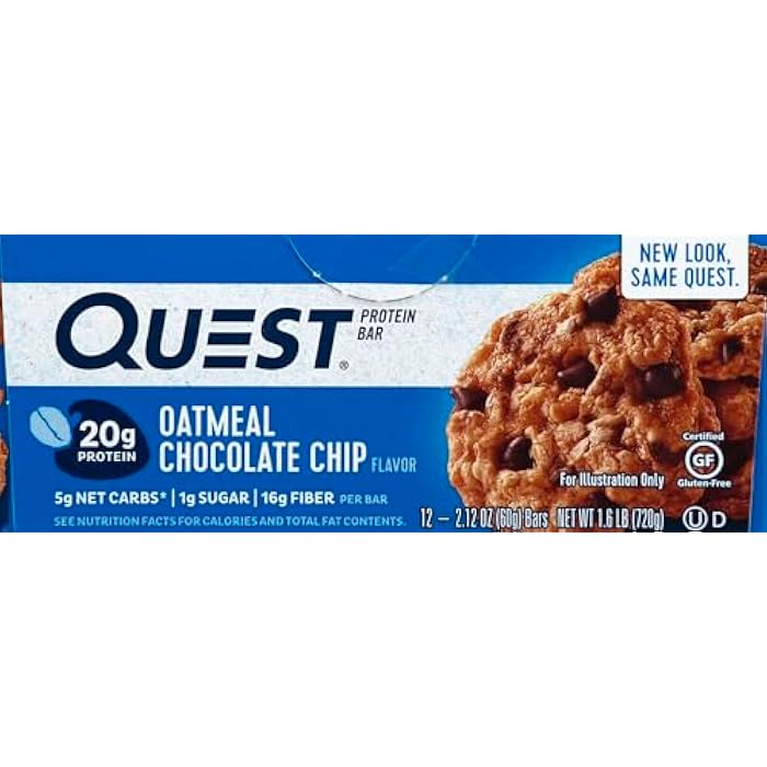 Quest Nutrition Protein Bar, Oatmeal Chocolate Chip, 2.1Oz Bar, 1 Ct