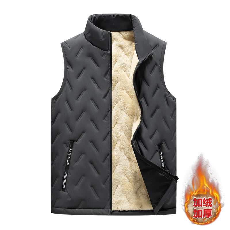 Popular Vest Men'S Low-Cost Public Version Pressure Label Loose Fleece-Lined Thick Lambswool Vest Outdoor Coat Men'S Dad Wear - Image 1