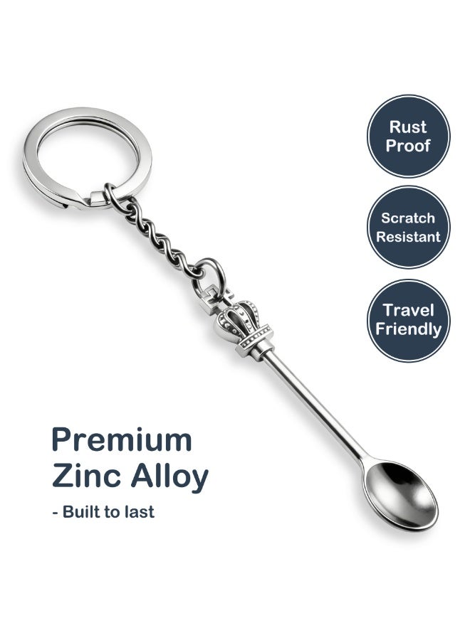 4Pack Small Tools Spoon Keychain with Split Key Rings, Metal Mini Powder Spoons for Medicine, Pill Bottle, Craft, Partty (Multicolor, Tiny) - Image 3