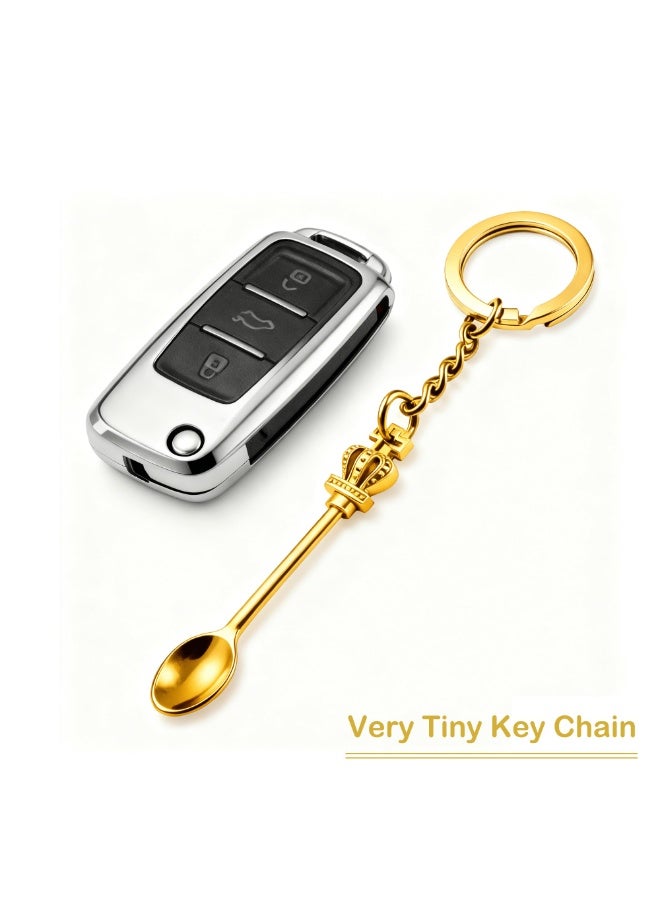 4Pack Small Tools Spoon Keychain with Split Key Rings, Metal Mini Powder Spoons for Medicine, Pill Bottle, Craft, Partty (Multicolor, Tiny) - Image 4