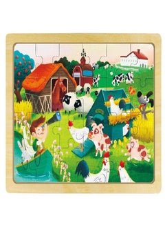 Robotime Robotime Wooden Happy Ranch Jigsaw Puzzle with Storage Tray Grow-Up Puzzle Educationl Toy (24pcs)  - Image 4