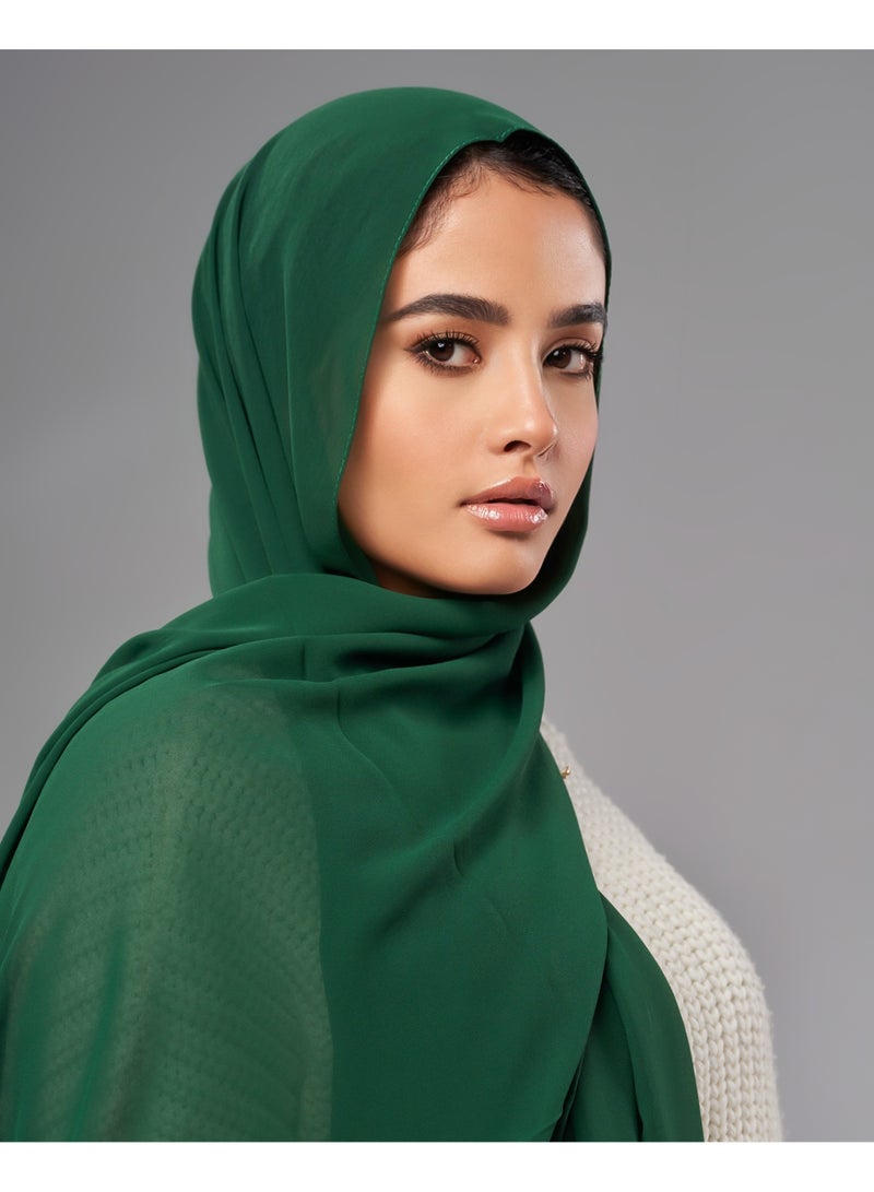 Lavezzi Soft Chiffon Hijab for Women, Solid Color Soft Chiffon Crepe Hijab Scarf – Long Fashion Hijabs Scarves - Muslim Scarf Hijab – Hijab Shawl - Forest Green - Image 4