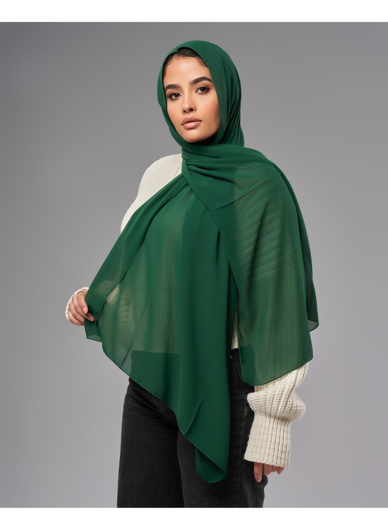 Lavezzi Soft Chiffon Hijab for Women, Solid Color Soft Chiffon Crepe Hijab Scarf – Long Fashion Hijabs Scarves - Muslim Scarf Hijab – Hijab Shawl - Forest Green - Image 2