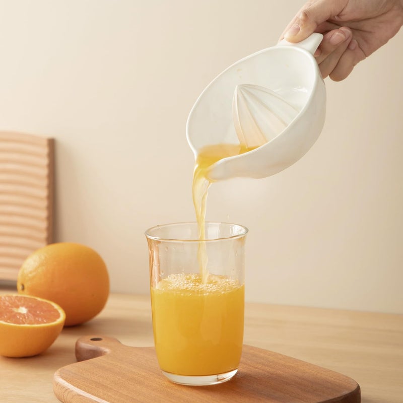 Tuioyoc Ceramic Lemon Juicer Reamer Manual Citrus Lime Hand Squeezer Bowl with Handle and Pour Spout, Handheld, Easy to Use and Clean - Image 4