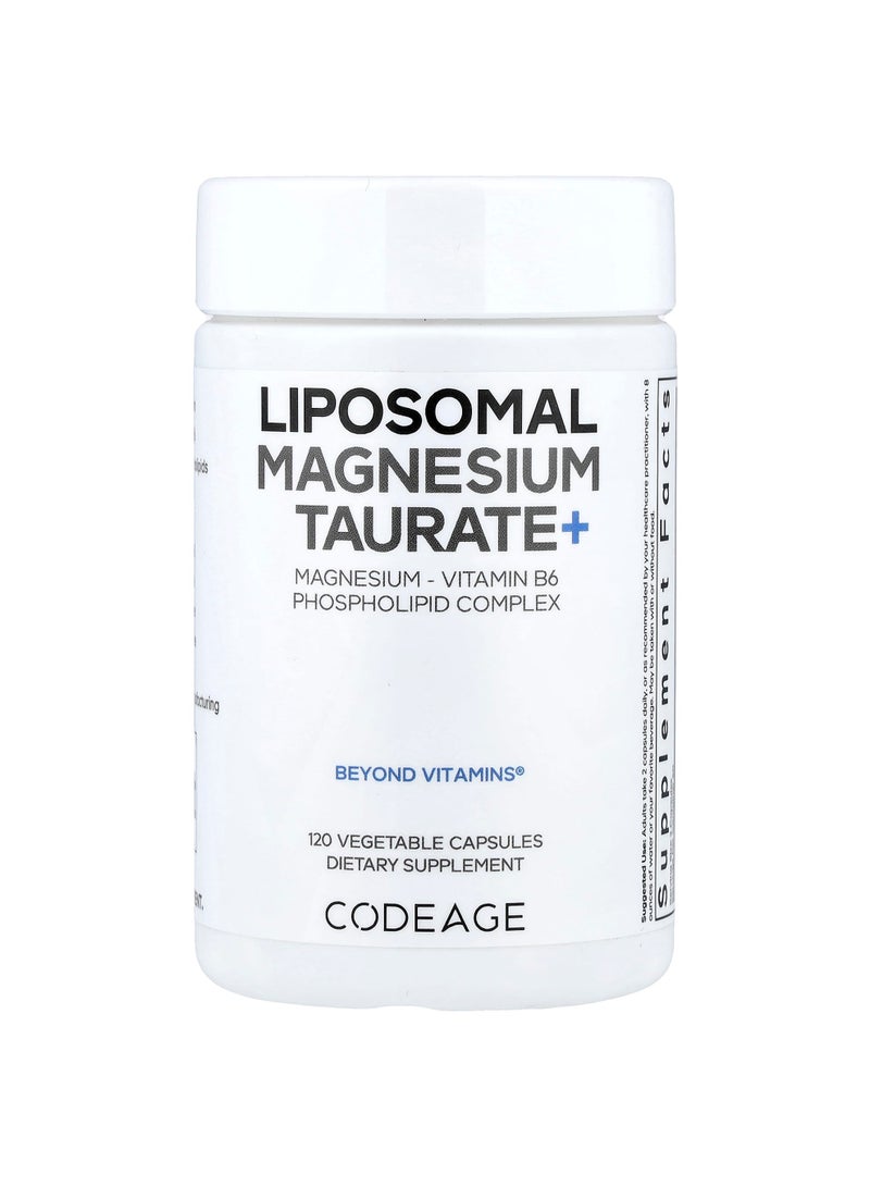 Codeage Liposomal Magnesium Taurate+, 120 Vegetable Capsules